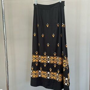 ANTIK BATIK Embroidered Mexi skirt Sz-M/40 Black 100% Cotton